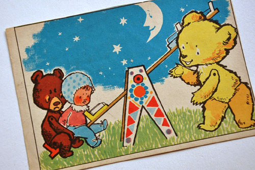 ���h�C�c�̃��B���e�[�W�|�X�g�J�[�h��Teddy und Teddine�E�������߂遄 